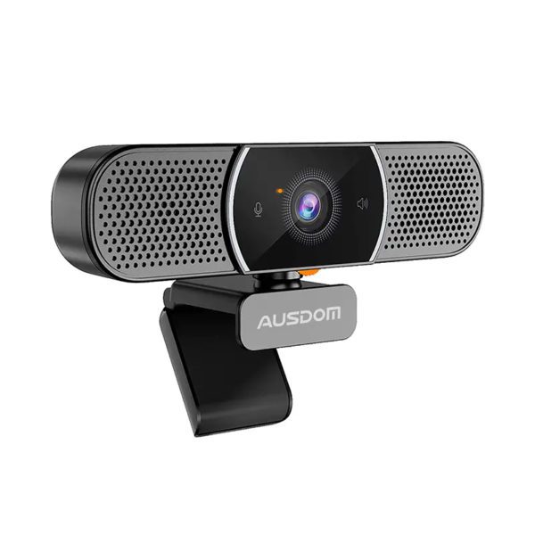 Ausdom AW616 2K PC Web Camera with Built in Speakers – Black