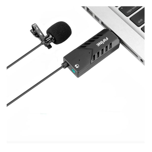 Fifine K053 USB Lavalier Lapel Microphone with Sound Card