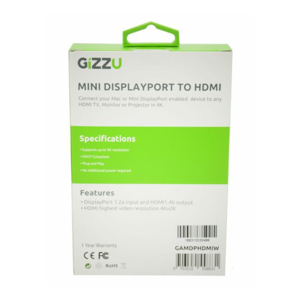 GIZZU Mini DisplayPort to HDMI Adapter - Image 3