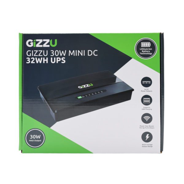 GIZZU 30W 32Wh 8800mAh Mini DC UPS - Black - Image 2