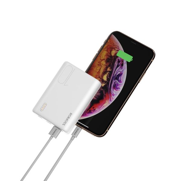 Romoss Simple 10 10000mAh Input: Type C|Lightning|Micro USB|Output: 2 x USB Power Bank - White - Image 5