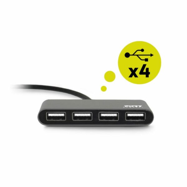 Port USB Type-C to 4 x USB2.0 480Mbs 4 Port Hub - Black - Image 3