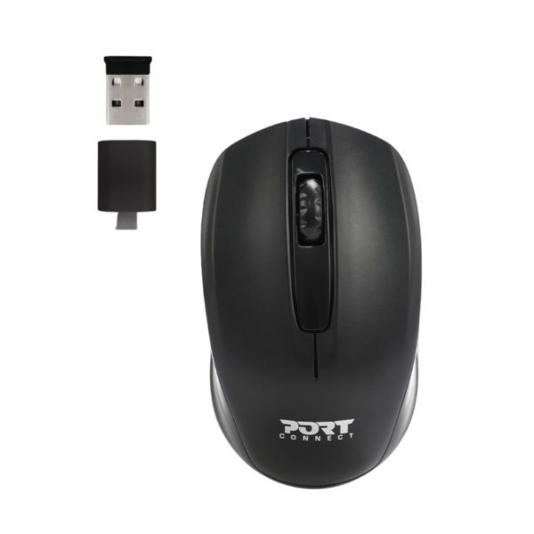 Port Connect Wireless Mouse 1000DPI - Black - Image 4