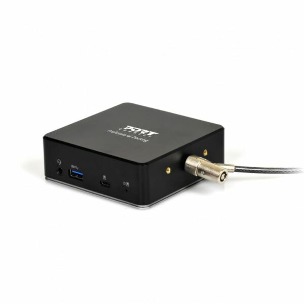 Port USB Type-C to 1 x RJ45|2 x USB3.1 Gen1|2 x HDMI|1 x Type-C|1 x USB3.1 Gen1 | Apple Charging 2.4A|1 x Aux Dock - Black - Image 2