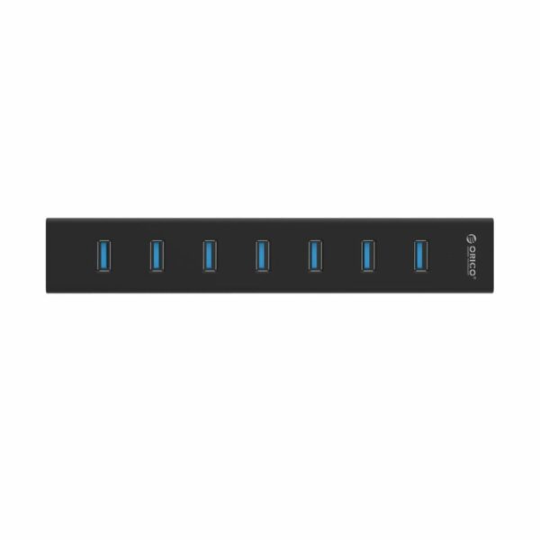 ORICO 7 Port USB3.0 Aluminium Hub - Black - Image 2