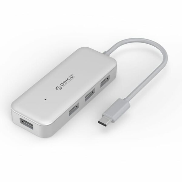 ORICO 4 Port USB-C to 4xUSB3.0 Hub - Silver